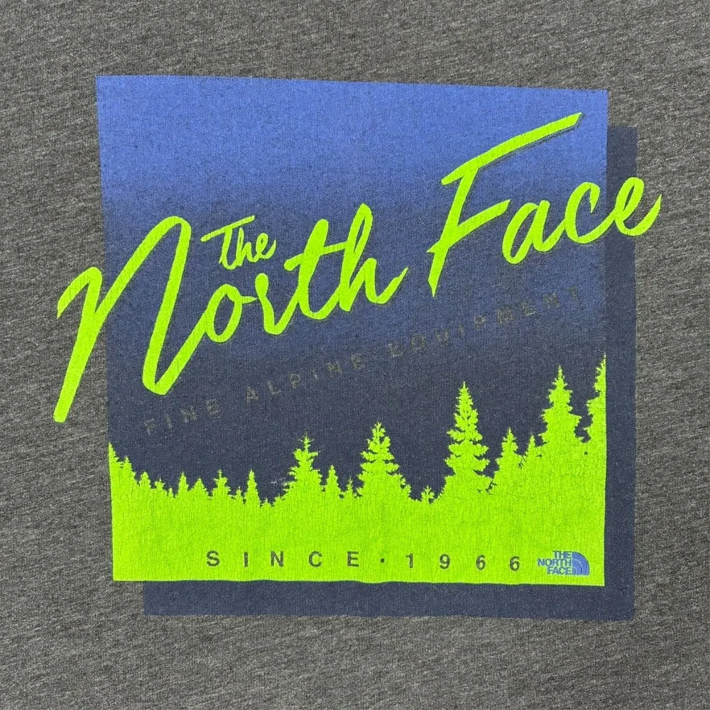 The North Face Graphic Logo T-Shirt Gray Standard Fit Mens Medium Short Sleeve